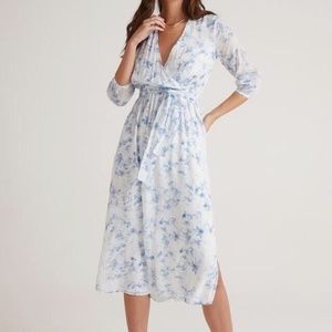 Bella Dahl Cross Front Maxi Dress In Indigo Floral